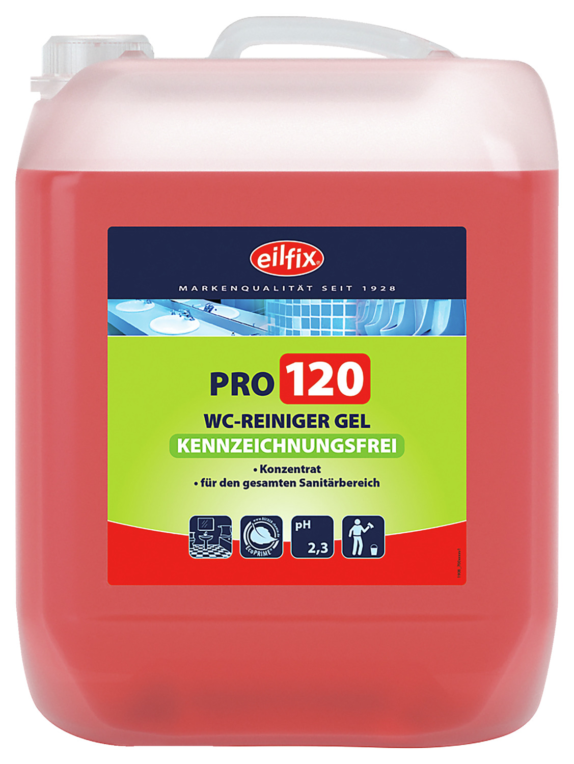 Toilet cleaner green Pro 120 label-free according to GHS can - Restatrade